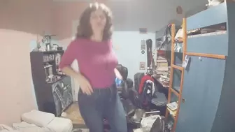 Dancing and jumping with jeans on my ass