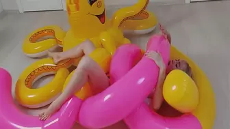 Alla entered the room and was attacked by an inflatable octopus and an inflatable snake and fucked her!!!