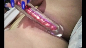 College sweetie masturbation until she orgasms with vibrator - LOUD MOANING