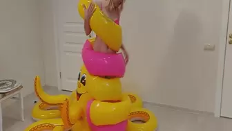 Alla blows off a rare inflatable octopus and a rare inflatable snake!!!