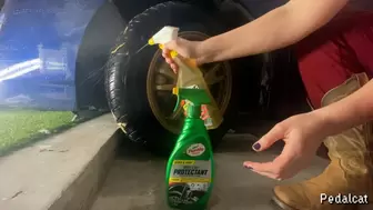 Bumping the curb and spraying WET tires