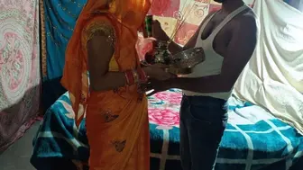 Karwa chauth special day celebrated Indian cauple honeymoon at home