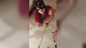 A Teeny Skank Swallows a Teeny Stud Dong on a Leash in the Smoke of Hookah and Blows Balls, SELF PERSPECTIVE Oral sex