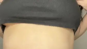 Showing my step-bro my new top and teasing him to fuck me